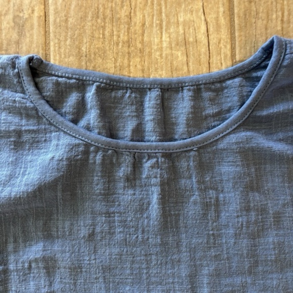 Made In Italy Cool Cotton Shift Dress Short Sleeve Lace Button Trim Size L NWT - Picture 5 of 10
